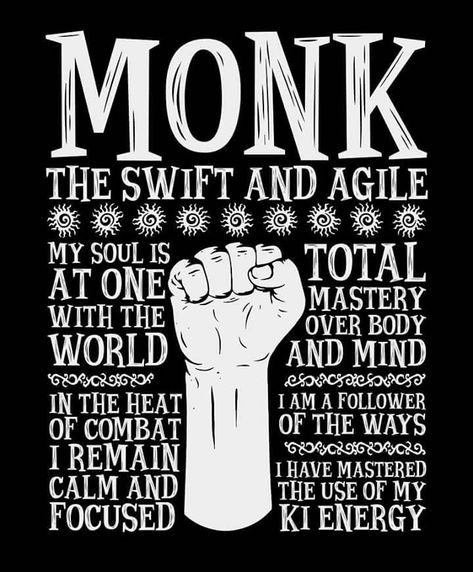 Monk Dnd Aesthetic, Monk Aesthetic Dnd, Dnd Monk Aesthetic, Monk Aesthetic, Dnd Quotes, Dnd Tips, Dnd Monk, Monk Dnd, Dnd Cleric