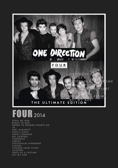 Four One Direction, One Direction Fotos, One Direction Albums, Gambar One Direction, Minimalist Music, Night Changes, Photo Polaroid, Harry Styles Poster, Music Poster Ideas