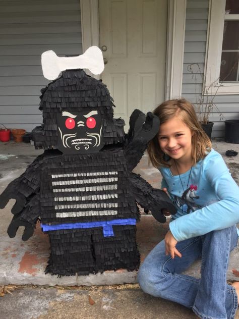 Lord Garmadon Pinata | Crafting with Kids Ninjago Pinata Diy, Lord Garmadon, Lego Ninjago Party, Lego Ninjago Birthday, Karate Birthday, Ninjago Birthday Party, Lego Themed Party, Watermelon Birthday Parties, Ninjago Birthday