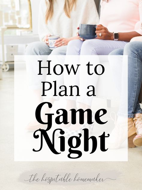 Hosting a game night doesn’t have to be stressful. Here is your complete, step-by-step guide to make game night happen without the stress!   #HospitableHomemaker #Hospitality #EntertainingAtHome #HostingGuests #Welcome #GameNight #PlanAGameNight #HowTo How To Host A Game Night Party, How To Host A Game Night, Hosting A Game Night, Game Night Hosting Ideas, Ladies Game Night Ideas, Host Game Night, Game Night Theme, Hosting Game Night, Family Game Night Food