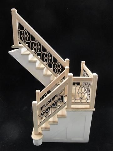 Dollhouse Staircase, French Doll House, Dollhouse Design, Dolls House Shop, Entry Stairs, Dollhouse Miniature Tutorials, Doll House Plans, Mini Doll House, Doll House Crafts