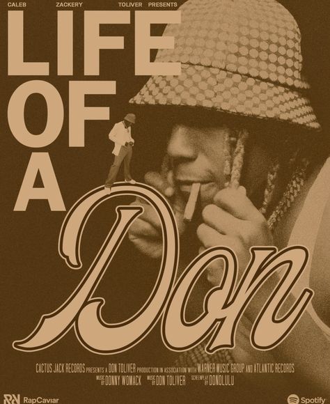 Life Of A Don Don Toliver, Don Toliver Poster Vintage, Don Toliver Aesthetic, Don Toliver Poster, Den Wallpaper, Don Toliver, Warner Music Group, Music Poster Design, Album Art Design