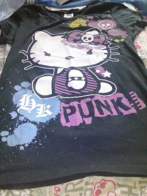 Hello Kitty Punk T Shirt Punk Hello Kitty, Sanrio Outfits, Y2k Emo, Punk T Shirt, Kitty Clothes, Nerd Shirts, Hello Kitty Clothes, Punk Princess, Hello Kitty Art