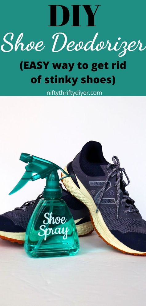 DIY Shoe Deodorizer ~ Stinky Shoe Solution~Nifty Thrifty DIYer Sneaker Deodorizer Diy, How To Get Rid Of Stinky Shoes, Diy Shoe Deodorizer, Stinky Sneakers, Shoe Solutions, Shoe Deodorizer, Homemade Shoes, Stinky Shoes, Shoe Spray