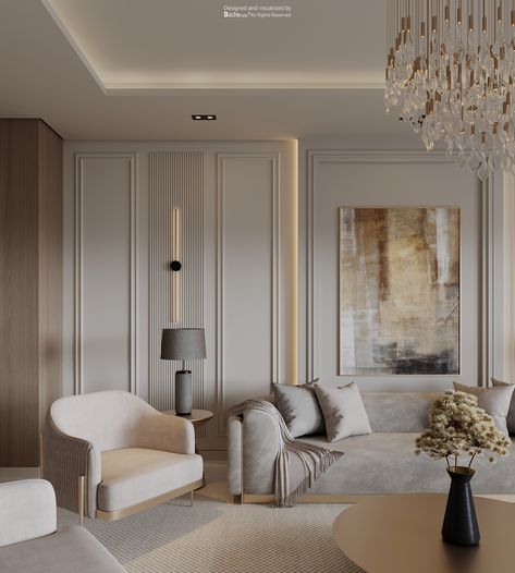 villa ground floor design :: Behance Neo Classical Living Room, Baroque Interior Design, Classical Living Room, Baroque Interior, Aesthetic Interior Design, Classical Interior, Neoclassical Interior, Classic Interior Design, Feature Walls