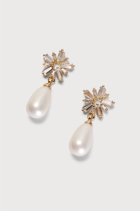 Pearl drop earrings bridal