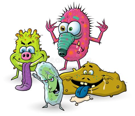 Cartoon germs, viruses, bacteria. 4 different germs ready to infect you Comes in , #affiliate, #bacteria, #ready, #infect, #Cartoon, #germs #ad Bacteria Cartoon, Fashion Icons Illustration, Cells Project, Recycling Facts, Bulk Email, Health Lessons, Halloween Illustration, Vector Portrait, Email Campaign