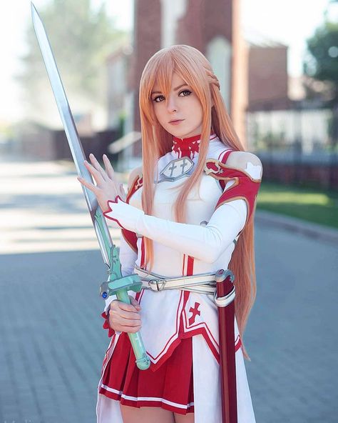 World of Cosplay ☺ on Instagram: “Follow me @cosplay_all_world 😍🤗 . 👻 Character: Asuna 🖌 Anime: Sword Art Online 🔘 Cosplayer: @melissa_lissova 📸 Photo: @tosuesan . =========…” Easy Anime Cosplay, Cute Anime Cosplay, Blonde Anime Characters, Anime Halloween, Anime Cosplay Costumes, Anime Inspired Outfits, Anime Dress, Anime Costumes, Cute Cosplay