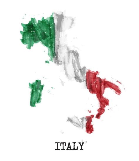 Italy flag watercolor painting design. Country map shape. Flag Watercolor Painting, Flag Watercolor, Italy Tattoo, Spain Flag, Flag Painting, Italy Flag, Flag Country, Italy Map, Instagram Inspiration Posts