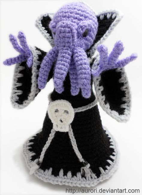 Dnd Amigurumi, Dnd Crochet Patterns Free, D&d Crochet, Dnd Crochet Patterns, Dnd Crochet, Strange Crochet, Fantasy Amigurumi, Red Wizard, Mind Flayer