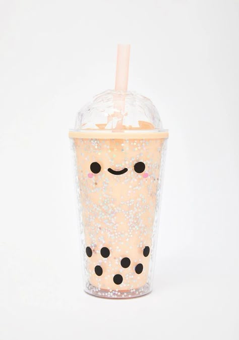 Boba Things, Aesthetic Boba, Kawaii Home Decor, Cute Boba Tea, Boba Straw, Kawaii Home, Heart Ice, Cute Boba, Desk Lights