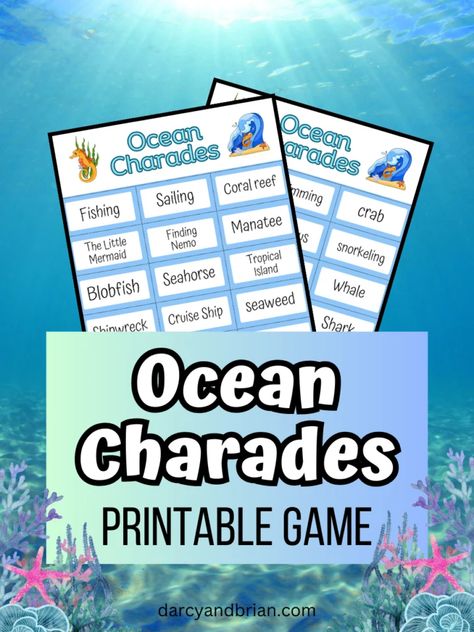 Ocean Activity For Kids, Ocean Theme Party Games, Ocean Activities Kids, Ocean Theme Games, Under The Sea Games For Kids, Ocean Games For Kids, Ocean Scavenger Hunt, Ocean Themed Games, Under The Sea Activities