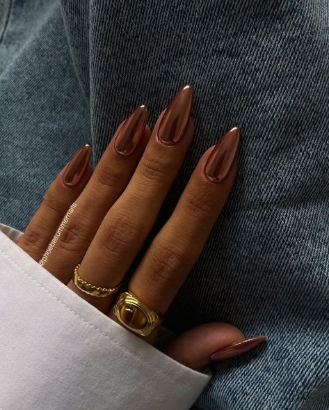 30 New Trendy Nail Art to Inspire You Spirit Fingers, Jazz Hands, September Nails, Smink Inspiration, Makijaż Smokey Eye, Metallic Nails, Ink Ideas, Neutral Nails, Brown Nails