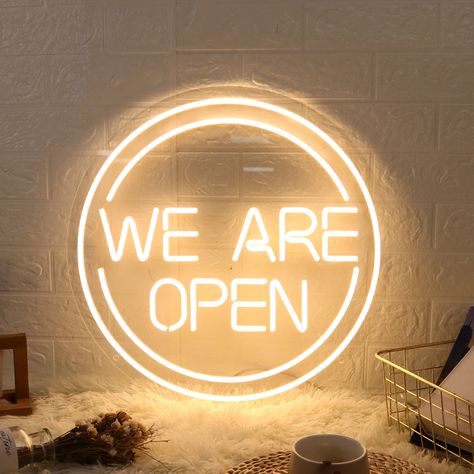 #NeonLightSigns #BrightIdeas #NeonSigns #BrightIdeas Neon Signs For Business, We Are Open For Business Signs, We Are Open For Business Posts, Open For Business Image, Thrift Business, Light Logo Design, Neon Logo Design, Shop Open Sign, Open For Business Sign