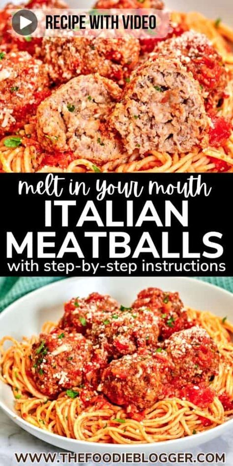 These homemade Italian Meatballs recipe delivers juicy, tender meatballs with a crispy exterior, all simmered in a rich tomato sauce. With just 10 minutes of prep and simple ingredients like ground beef, breadcrumbs, and seasonings, you’ll have a delicious Italian dinner ready in no time. These meatballs are perfect with spaghetti and versatile enough for any family dinner or special occasion. The flavors are classic, the texture is spot on, and they’re irresistibly good. Italian Meatball Recipes Easy Ground Beef, Easy Spaghetti Meatballs, Meatball Recipe For Spaghetti, Best Homemade Meatballs For Spaghetti, Meatball Bolognese Spaghetti, Italian Meatball Recipes Ground Beef, Homemade Spaghetti And Meatballs Recipe, Meatball Recipes Ground Beef, Tender Meatballs Recipe