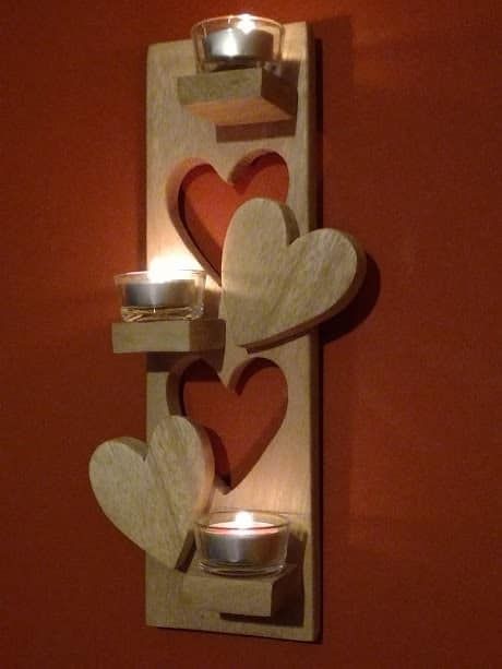 Pallet Candle, Pallet Heart, Pallet Painting, Diy Holz, Wood Pallet Projects, Wooden Projects, Into The Woods, Wooden Crafts, Light Holder