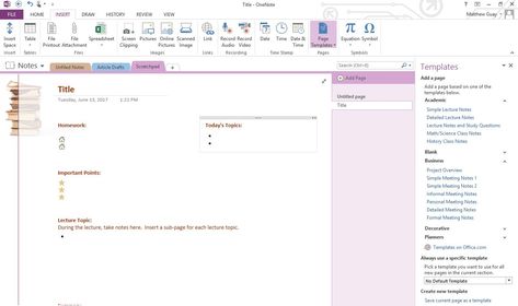 Onenote Notes Template, Microsoft Onenote Templates, Business Planner Template, Digital Planner Business, Planner Template Weekly, Microsoft Onenote, Job Application Template, Onenote Template, Meeting Notes Template