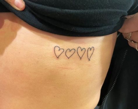 Family Heart Tattoos, Love Heart Tattoo, Cute Matching Tattoos, Red Heart Tattoos, Cute Simple Tattoos, Ribcage Tattoo, Petite Tattoos, Tasteful Tattoos, Health Tattoo