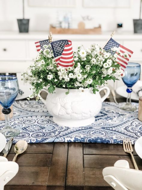 A Thoughtful Place, Time Well Spent, Fourth Of July Food, Fourth Of July Decor, American Decor, Spring Summer Decor, 4th Of July Celebration, Americana Decor, Summer Tables