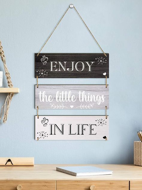 Multicolor  Collar  Wood  Wall Hangings Embellished   Home Decor Hanging Quotes, Wooden Arrows, Wood Shop Projects, Diy Wood Signs, Wooden Wall Hangings, Wood Wall Hanging, Hanging Decorations, Wood Wall Decor, Diy Wood Projects