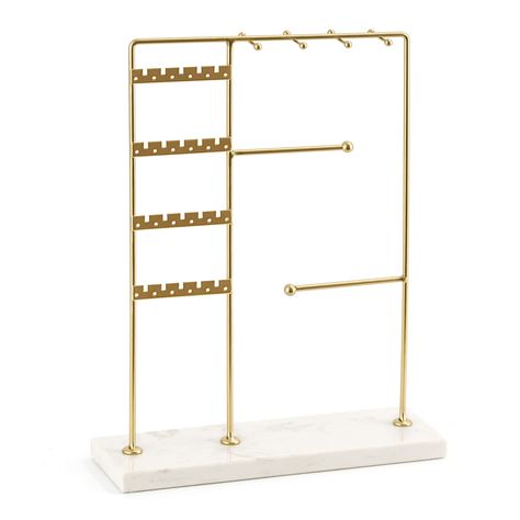 Gold Jewelry Display, Gold Jewelry Holder, Jewlrey Organization, Jewelry Organizer Aesthetic, Gold Jewelry Stand, Cute Jewelry Holder, Stand For Earrings, Stud Earring Holder, Jewlery Holder