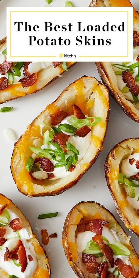 Drink Appetizers, Loaded Potato Skins Recipe, Snack Stadium, Loaded Potato Skins, Potatoe Skins Recipe, Superbowl Appetizers, Potato Skin, Loaded Potato, Flavored Bacon