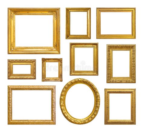 Set of golden vintage frame stock image Family Photo Wall, Old Family Photos, Flooring Store, Vintage Frame, Art Courses, White Stock, Luxury Vinyl Flooring, Photo Set, Luxury Vinyl