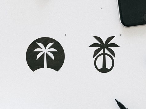 Palm Logo Design Ideas, Palm Tree Logo Design Ideas, Palm Logo Design, Island Logo Design, Tree Logo Ideas, Tropical Logo Design, Palm Graphic, Oasis Logo, Palm Tree Icon