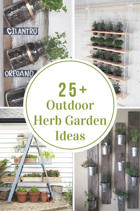 Outdoor Herb Garden Ideas, Patio Herb Garden, Herb Garden Ideas, Mason Jar Herb Garden, Budget Landscaping, Herb Garden Planter, Small Herb Gardens, Outdoor Herb Garden, Backyard Ideas On A Budget