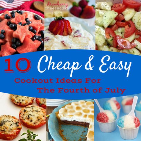 10 Cheap & Easy Cookout Ideas For The Fourth of July.  We received a last minute invitation to a cookout back on Memorial Day.  I brought some ordinary Rice Krispie treats and sliced watermelon, because they were cheap and easy to prepare.  With the Fourth of July coming up, I’ve compiled a list of recipes that are a bit more impressive for a neighborhood or family gathering, but are inexpensive and won’t take too much effort to prepare. Resize Clothes, Reselling Books, Cookout Ideas, Strawberry Cheesecake Salad, Craft Clothes, Whimsical Wardrobe, Diy Dinosaur, Fourth Of July Cakes, Clothing Alterations