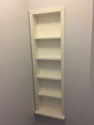 Pvc Trim Boards, Between The Studs, Built In Wall Shelves, Build Shelves, Recessed Shelves, Upstairs Bathrooms, Built In Shelves, Bathroom Space, Diy Shelves