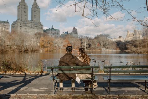 Engaged, engagement photoshoot, central park, new york city, nyc, bow bridge, couple, fall aesthetic, orange leaves, engagement, photography, park bench, nyc skyline Couple Fall Aesthetic, Fall Aesthetic Orange, Central Park Bench, Nyc Couple, Central Park New York City, Nyc Photoshoot, Book Mood, Aesthetic Orange, Journal 2024