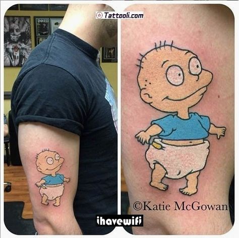 Nickelodeon Tattoos, Disney Movie Collection, Disney Sleeve Tattoos, 90s Tattoos, Tommy Pickles, Disney Sleeve, Nostalgic 90s, Geek Tattoo, 3 Tattoo