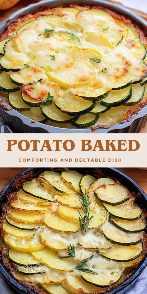 Creamy Zucchini and Potato Bake Ingredients: Zucchini: 2 medium, sliced Salt: To taste Potatoes: 500 g (17.6 oz), peeled and cubed Cheese: 150 g (5.29 oz), grated (cheddar or your favorite melting cheese) Butter: 2 tablespoons Flour: 2 tablespoons Milk: 2 cups (500 ml) #Baked #Potato Potato Zucchini Bake, Zucchini And Potatoes, Creamy Zucchini, Melting Cheese, Fresh Zucchini, Baked Carrots, Potato Bake, Bake Zucchini, Cheesy Zucchini