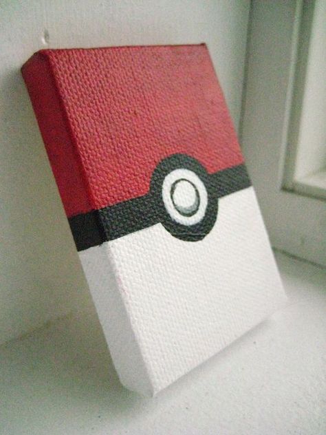 Art Mini Toile, Pokemon Room, Mini Toile, Pokemon Painting, Poke Ball, Video Game Rooms, Simple Canvas Paintings, Cute Canvas Paintings, Easy Canvas Art