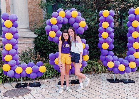 Lsu Football Party, Lsu Party, Friends Balloons, Lehigh University, Lsu Football, Diy Balloon Decorations, Diy Balloon, Football Party, Decorations Party