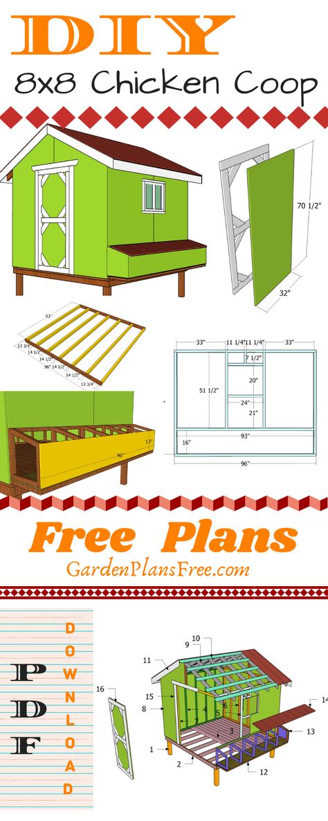 Coop Building Plans, Built Chicken Coop, Easy Chicken Coups How To Build, 8 X 8 Chicken Coop Plans, 6 X 8 Chicken Coop Plans, Chicken Coop Plans Simple, Chicken Coop For 16 Chickens, Hen House Diy How To Build, Chicken Coop Layout Ideas