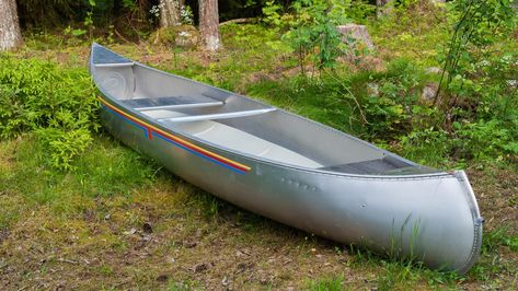 Canoe Ideas, Canoe Trailer, Aluminum Canoe, Aluminum Fishing Boats, Electric Sander, Canoe Boat, Using A Paint Sprayer, Cabin Interiors, Aluminum Boat