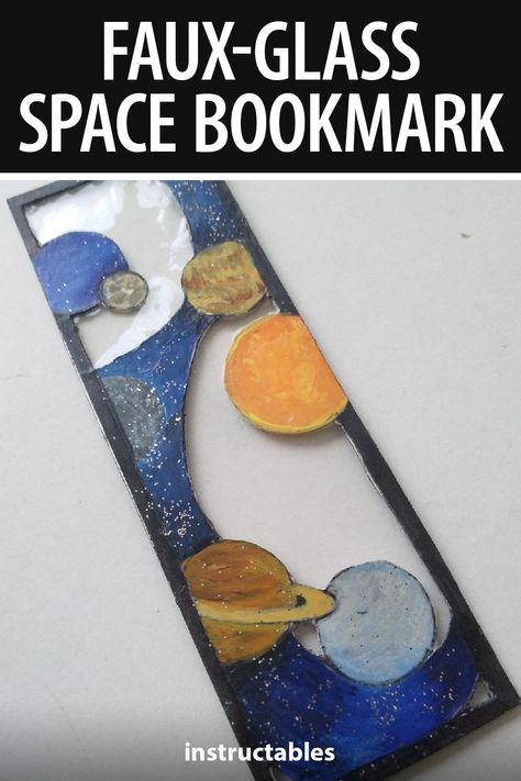 Craft Book Marks, Science Bookmark Ideas, Science Bookmarks Diy, How To Make A Bookmark, Bookmark Space Design, Book Marks Design Ideas, Planets Bookmark, Astronomy Crafts, Space Themed Bookmark