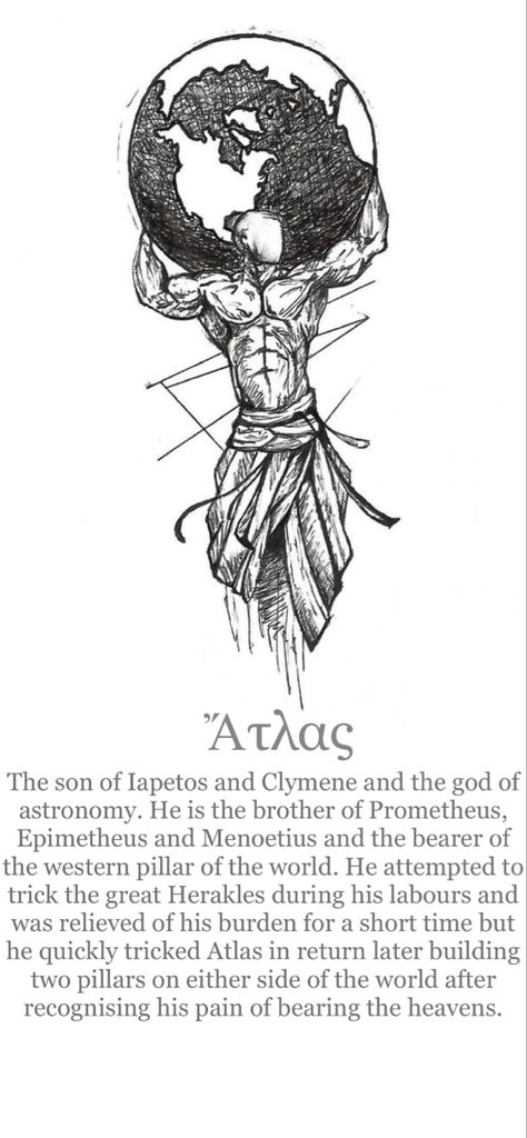 Atlas Tattoo Design Simple, Atlas Greek Mythology Aesthetic, God Atlas Tattoo, Greek Mythology Atlas Tattoo, Atlas Tattoo Mythology, Atlas Sketch, Atlas Greek Mythology, Atlas God, Greek Aesthetic