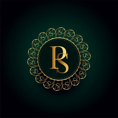 Royal p and s letter golden luxury logo ... | Free Vector #Freepik #freevector #logo #business #vintage #label Mandala Logo Design, Lotus Flower Logo Design, Mandala Logo, Yoga Logo Design, Lotus Flower Logo, Logo Luxe, S Letter Logo, Golden Mandala, Logo Monogramme