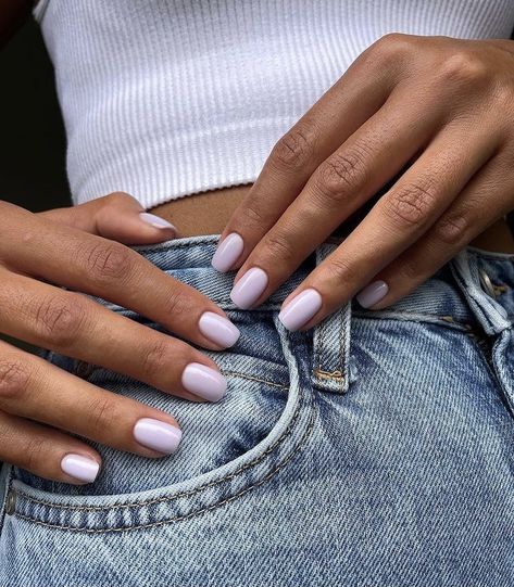 Light Purple Nails, Squoval Nails, Short Gel Nails, Lavender Nails, Simple Gel Nails, Work Nails, Casual Nails, Cute Gel Nails, Summer Acrylic Nails