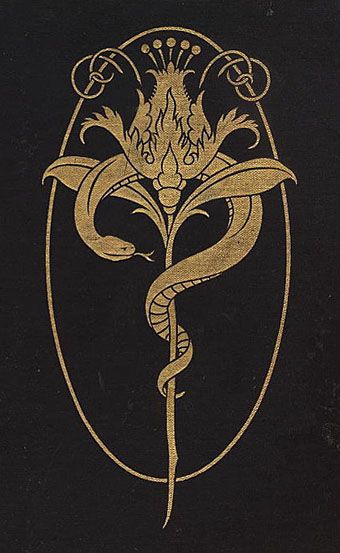 From a 1930 edition of John Webster’s Jacobean tragedies The Duchess of Malfi and The White Devil, illustrated by Henry Keen (1871–1935) Art Deco Snake, Illustrative Snake Tattoo, Art Nouveau Snake, Vintage Snake Poster, Snake Ukiyoe, Art Nouveau Tattoo, Nouveau Tattoo, Motifs Art Nouveau, Art Nouveau Illustration