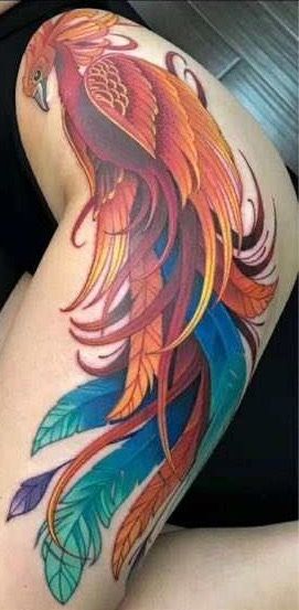 Phoenix Thigh Tattoo, Omerta Tattoo, Incredible Tattoos, Phoenix Tattoo, Tattoo Cover-up, Female Tattoo, Tattoo Removal, Cover Up Tattoos, Seoul Korea