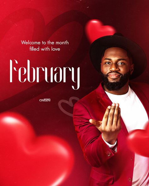 Welcome to the month filled with love.❤️ Welcome To February, February Design, Ig Layout, Month Of Love, Church Graphics, Media Design Graphics, Feed Ig, New Month, Social Media Design Graphics