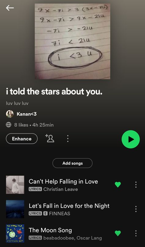 Fall In Love Lyrics, Spotify Ideas, Christian Leave, Nights Lyrics, Oddly Specific, Playlist Spotify, Moon Song, Never Fall In Love, Cant Help Falling In Love