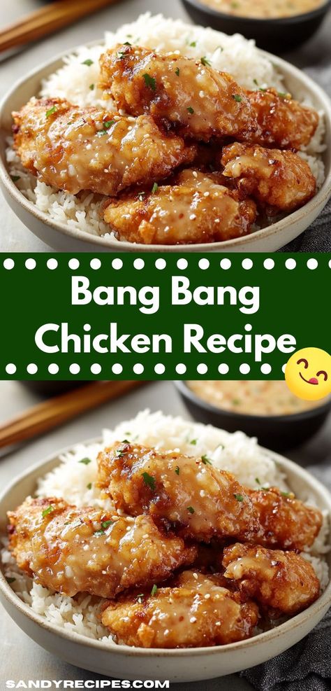 Craving something exciting for dinner? Try this Bang Bang Chicken Recipe, a perfect blend of crispy chicken and a creamy, spicy sauce. It's an effortless dish that makes weeknight dinners feel special and indulgent. Easy Chicken Crockpot Recipes Healthy, Bang Bang Chicken Recipe, Bang Bang Chicken, Chicken Casserole Recipes, Chicken Dinner Ideas, Sweet And Spicy Sauce, Buttermilk Chicken, Chicken Recipes Healthy, Chicken Recipes For Dinner