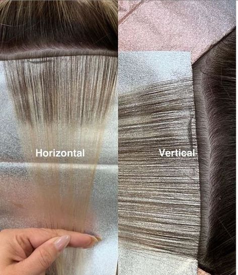 “I’ve had many questions about vertical placement, as if it is a foreign concept, but the truth is all of us have used this placement. You just don’t remember.' Highlight Placement Foil, Foil Placement For Highlights, Blonde Highlight Placement, Chunky Highlight Foil Placement, How To Foil Hair, Highlights Foil Placement, Diy Foils Highlights At Home, Highlight Techniques Foil, Foil Techniques Hair Highlights