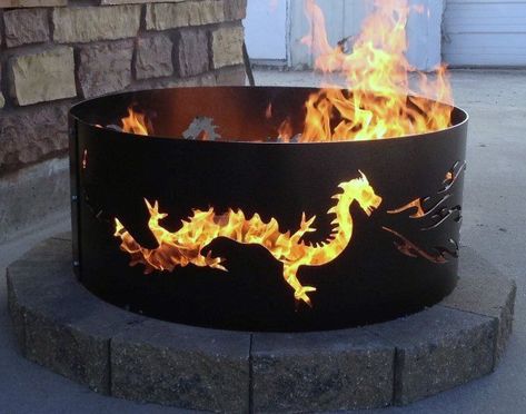 Top 60 Best Metal Fire Pit Ideas - Steel Backyard Designs Dragon Fire Pit, Fire Pit Essentials, Outside Fire Pits, Fire Pit Materials, Fire Pit Ring, Metal Fire Pit, Design Dragon, Cool Fire Pits, Wood Fire Pit