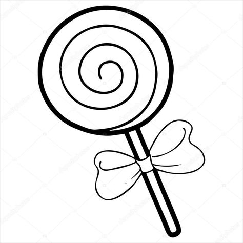 Lollipop Drawing, Lollipop Clipart, Candy Drawing, Candy Clipart, Candy Pictures, Cute Easy Doodles, Clipart Black And White, Diy Crafts For Gifts, Drawing Videos